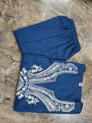 Beautiful Blue Cotton Kurta Pant Set