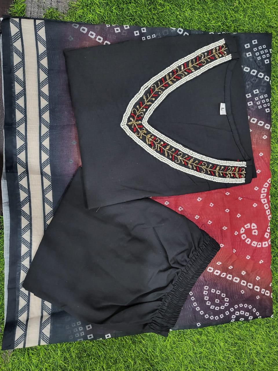 Tanvi Kurti Elegant Navy Bandhani Dupatta Set for Women - Tanvi Kurti