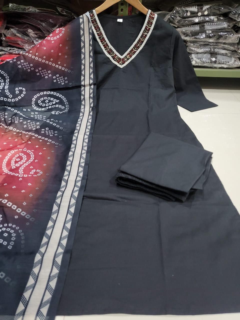 Tanvi Kurti Elegant Navy Bandhani Dupatta Set for Women - Tanvi Kurti