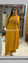 Tanvi Kurti Mustard Embroidered Dupatta Set - Tanvi Kurti